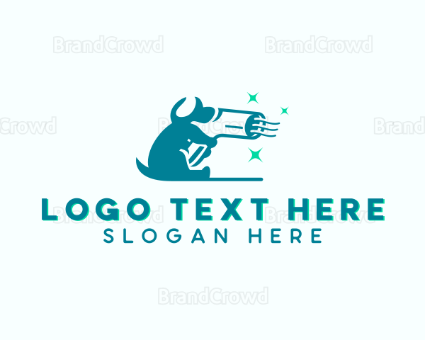 Blow Dryer Dog Grooming Logo