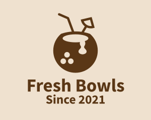 Coconut Bowling Ball  logo design