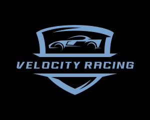 Racing Car Shield logo design