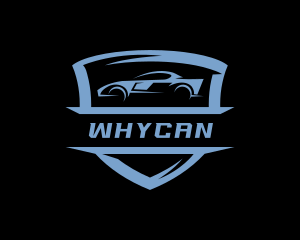 Electric Vehicle - Racing Car Shield logo design