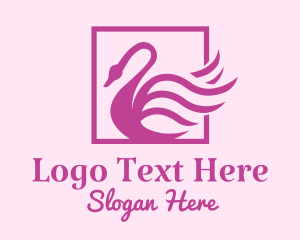 Goose - Pink Swan Salon logo design