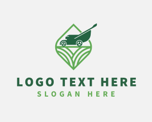 Turf - Field Gardening Lawn Mower logo design