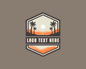 Palm Tree - Desert Outdoor Adventure logo design