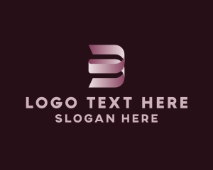 App - Modern Ribbon Letter B logo design