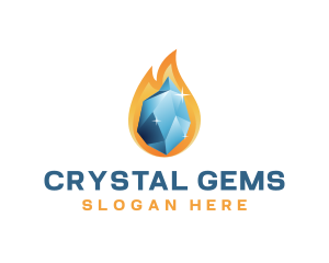 Crystal Ice Flame logo design