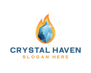 Crystal Ice Flame logo design