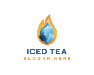 Crystal Ice Flame logo design