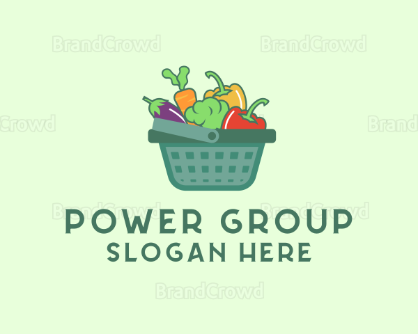 Vegetable Grocery Basket Logo