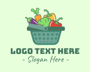 Farmers Market - Vegetable Grocery Basket logo design