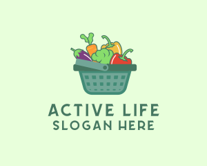 Vegetable Grocery Basket logo design