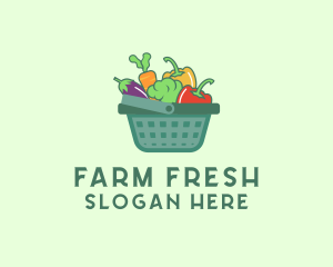 Vegetable Grocery Basket logo design