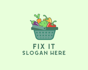 Vegetable Grocery Basket logo design