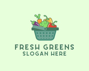 Vegetable - Vegetable Grocery Basket logo design