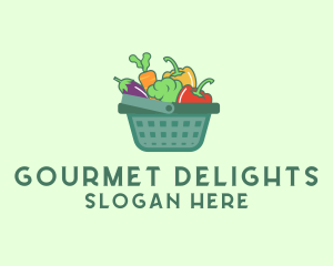 Vegetable Grocery Basket logo design