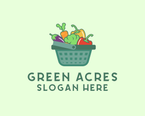 Vegetable Grocery Basket logo design