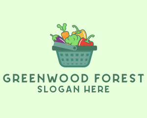 Vegetable Grocery Basket logo design