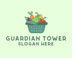 Vegetable Grocery Basket logo design