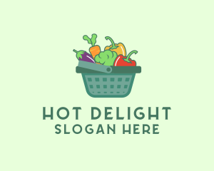 Vegetable Grocery Basket logo design