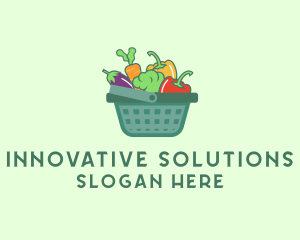 Vegetable Grocery Basket logo design