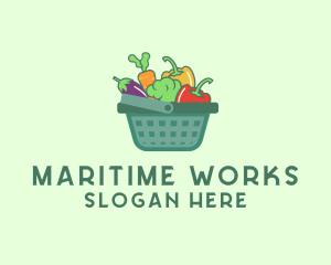 Vegetable Grocery Basket logo design