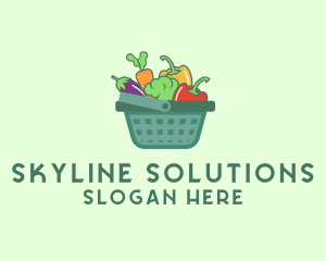 Vegetable Grocery Basket logo design