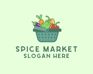 Vegetable Grocery Basket logo design