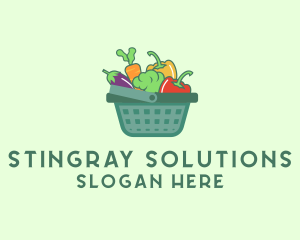 Vegetable Grocery Basket logo design