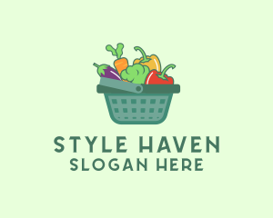 Vegetable Grocery Basket logo design