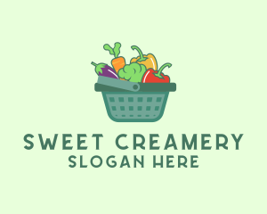 Vegetable Grocery Basket logo design