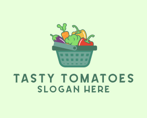 Vegetable Grocery Basket logo design