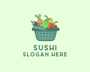 Vegetable Grocery Basket logo design