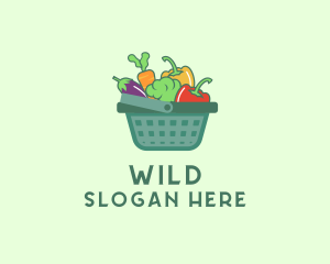 Shopping - Vegetable Grocery Basket logo design