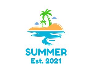 Summer Beach Island  logo design