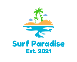 Summer Beach Island  logo design