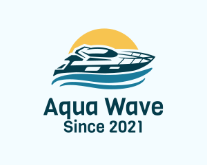 Sun Wave Speedboat logo design