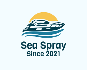 Sun Wave Speedboat logo design