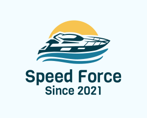 Powerboat - Sun Wave Speedboat logo design