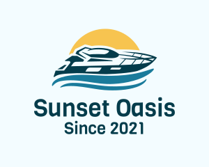 Sun Wave Speedboat logo design