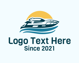 Sea Travel - Sun Wave Speedboat logo design
