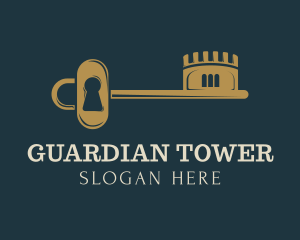 Tower Silhouette Key logo design