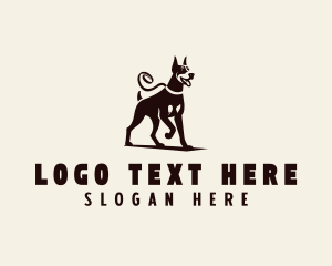 Dog Walker - Doberman Dog Leash logo design