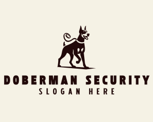 Doberman Dog Leash logo design