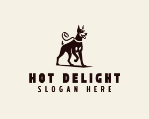 Doberman Dog Leash logo design