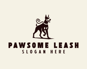 Doberman Dog Leash logo design