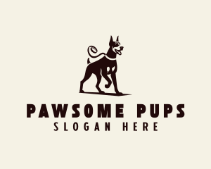 Doberman Dog Leash logo design