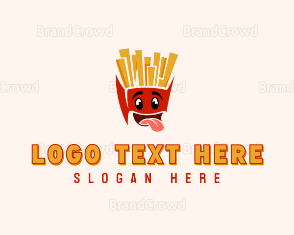 Cartoon Fries Restaurant Logo