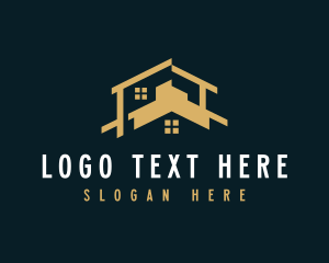 Roof - Property Roofing Real Estate logo design