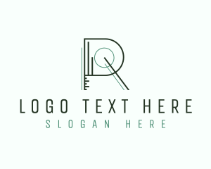 Letter R - Construction Blueprint Draftsman logo design