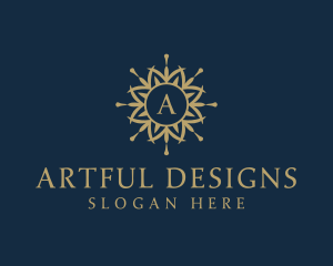 Elegant Mandala Flower logo design