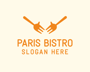 Utensils Fork Hands logo design